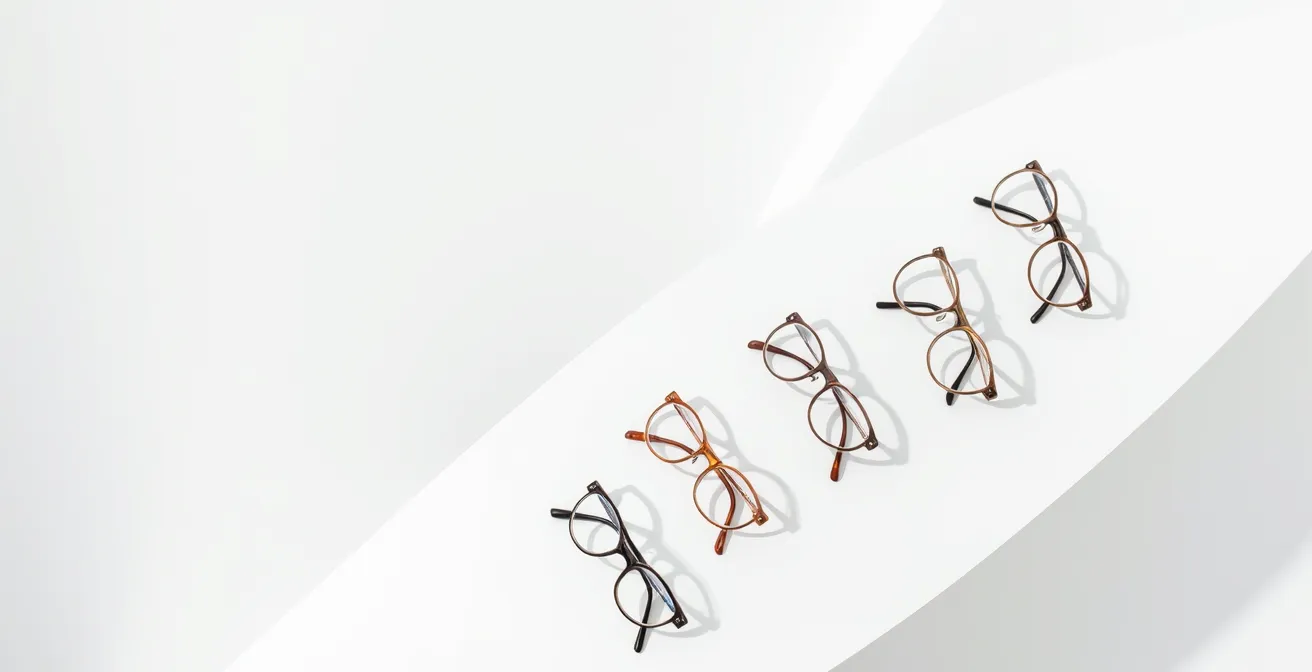 Plusieurs paires de lunettes disposées en éventail